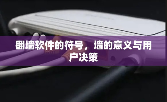 翻墙软件的符号，墙的意义与用户决策