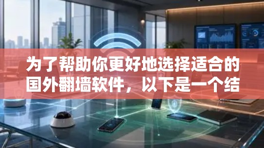 为了帮助你更好地选择适合的国外翻墙软件，以下是一个结构化的总结，涵盖了功能、安全、限制以及用户体验等方面