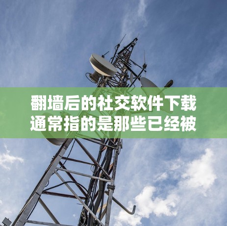 翻墙后的社交软件下载通常指的是那些已经被恶意复制到网络中的社交软件，例如社交网络、聊天软件、论坛软件等。这些软件的下载链接可能被翻墙，导致访问困难。以下是有几种可能的解决方案