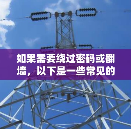如果需要绕过密码或翻墙，以下是一些常见的工具和软件