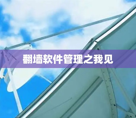 翻墙软件管理之我见