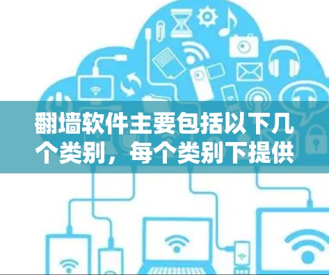 翻墙软件主要包括以下几个类别，每个类别下提供具体软件名称和功能说明