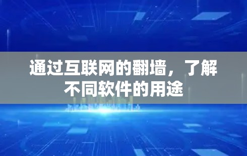 通过互联网的翻墙，了解不同软件的用途