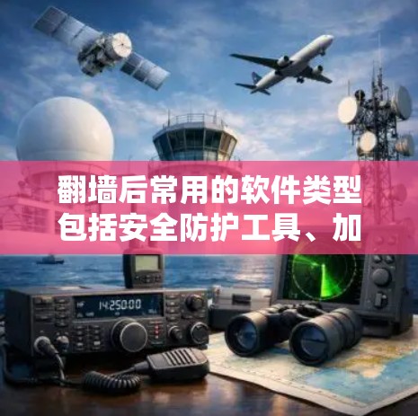 翻墙后常用的软件类型包括安全防护工具、加密软件、病毒扫描工具等，具体包括以下几种