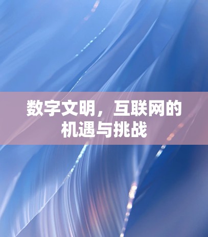 数字文明，互联网的机遇与挑战