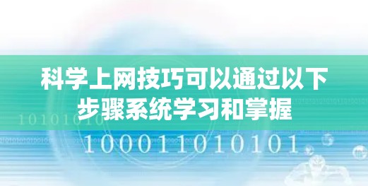 科学上网技巧可以通过以下步骤系统学习和掌握