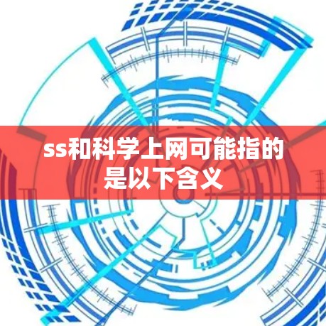 ss和科学上网可能指的是以下含义