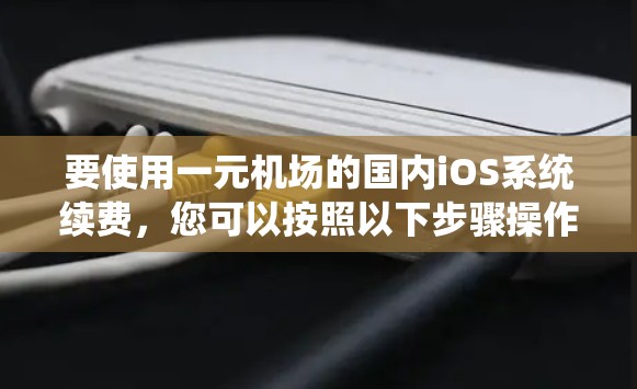 要使用一元机场的国内iOS系统续费,您可以按照以下步骤操作 要使用一元机场的国内iOS系统续费,您可以按照以下步骤操作